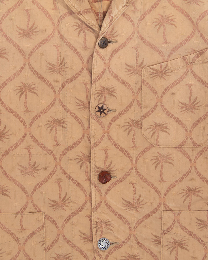 Japanese Repro Shirt, L, Kapital, Burnt Orange with Palm Trees