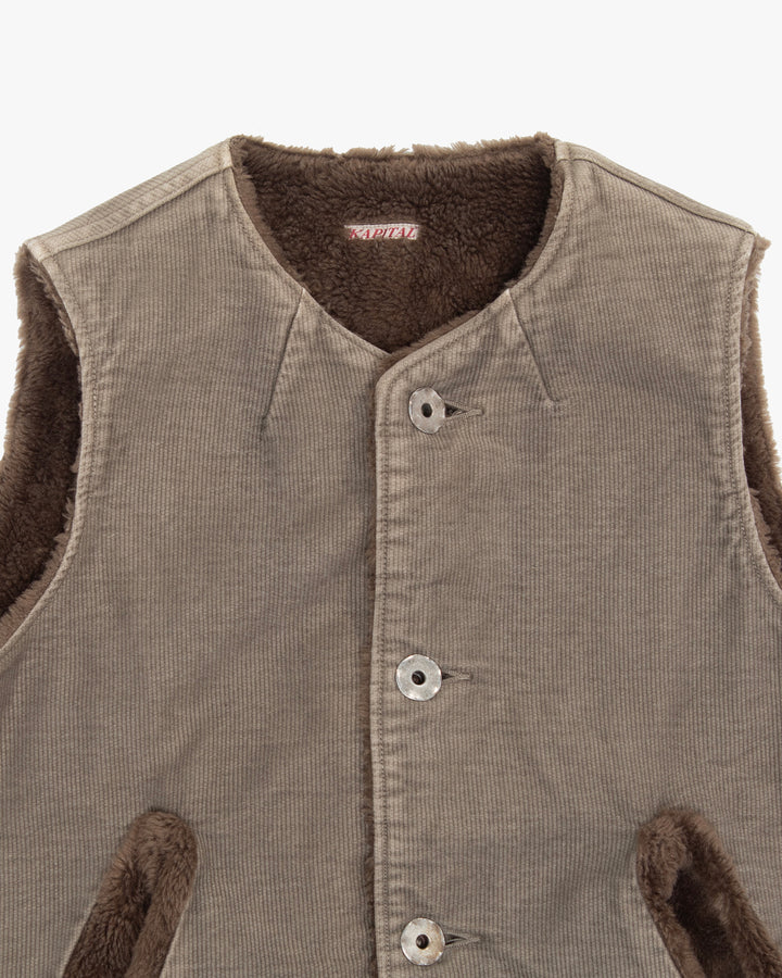 Japanese Repro Vest, S, Kapital, Brown