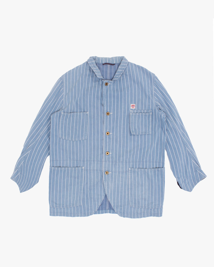 Japanese Repro Chore Coat, L, Kapital, Blue with White Stripes