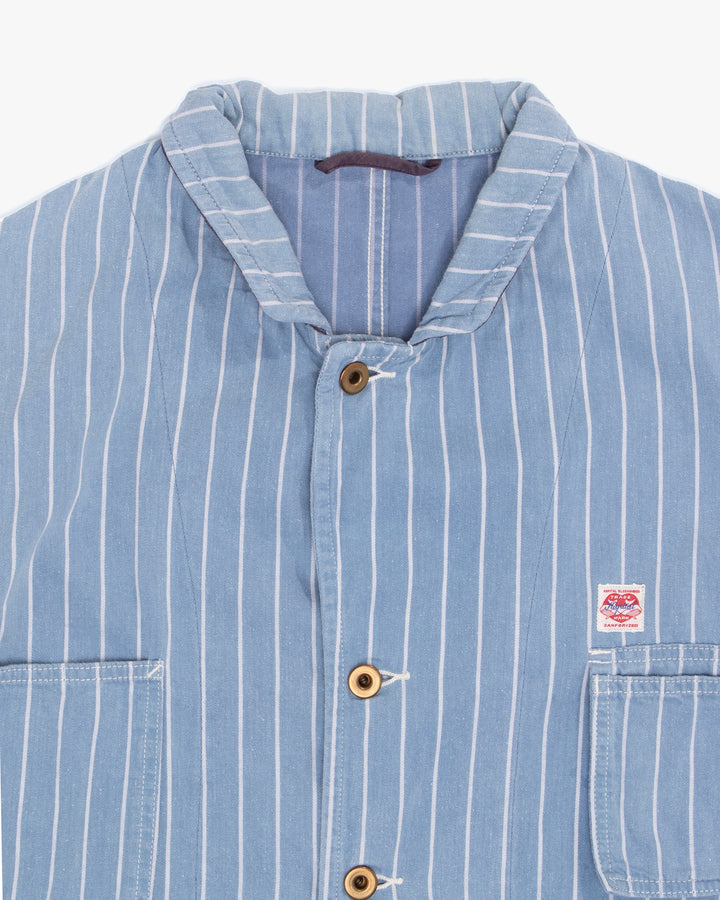 Japanese Repro Chore Coat, L, Kapital, Blue with White Stripes