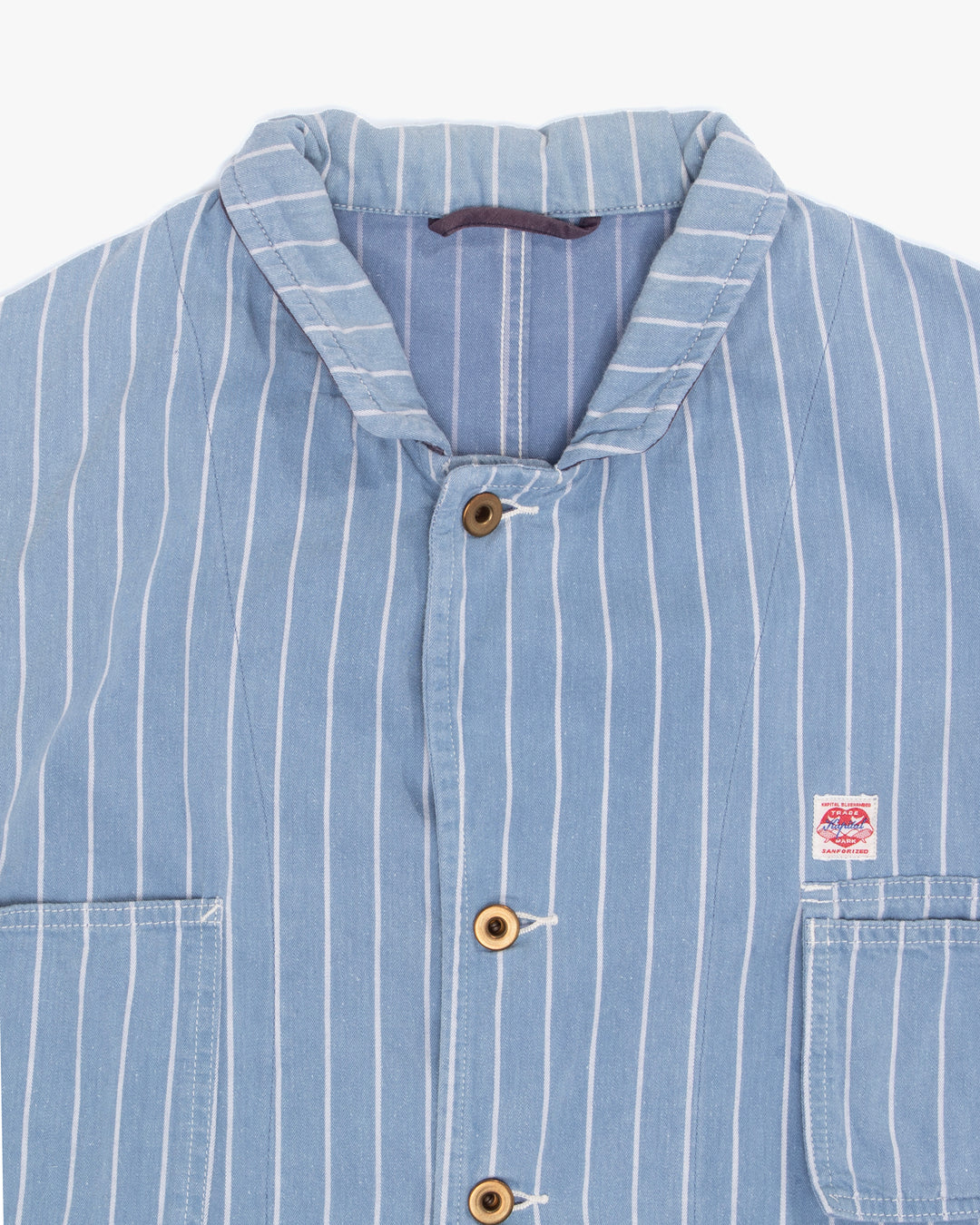 Japanese Repro Chore Coat, L, Kapital, Blue with White Stripes