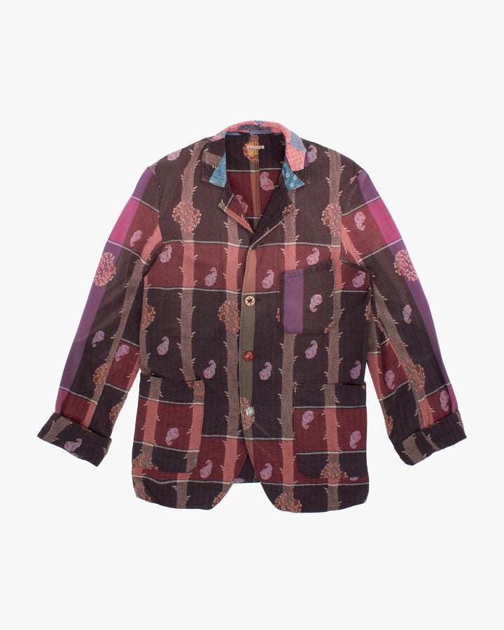 Japanese Repro Shirt, M, Kapital, Striped Red and Brown with Paisley Details