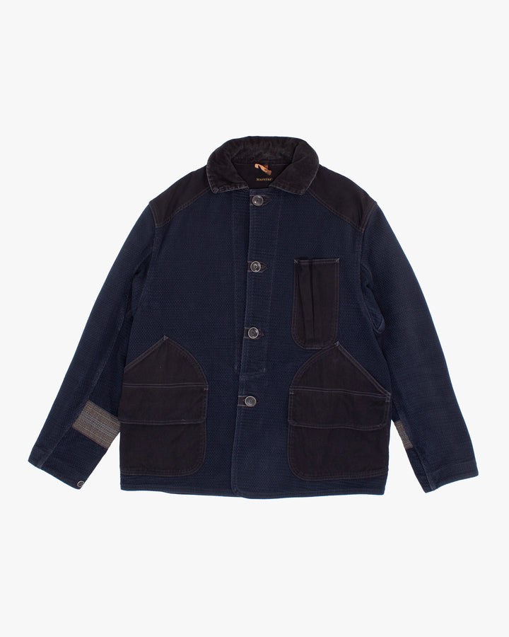 Japanese Repro Chore Coat, L, Kapital, Navy with Dark Denim Accents