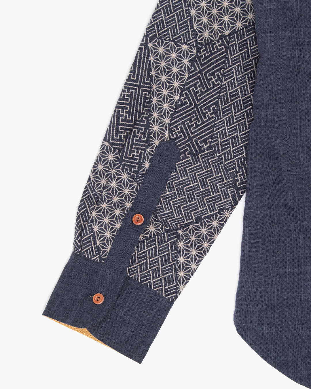 Kiriko Original Button-Up Shirt, Long Sleeve, Indigo Split Small Multi