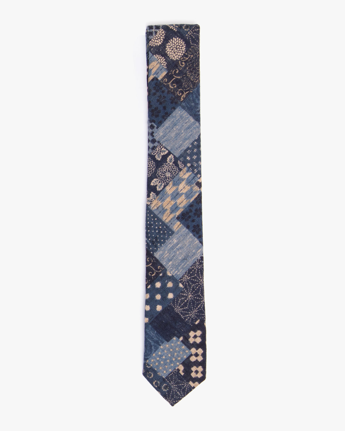Kiriko Original Tie, Patchwork Style, Indigo