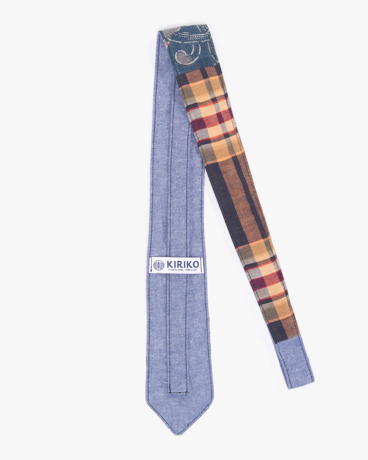 Kiriko Original Tie, Boro, Vintage Indigo Floral and Stripes