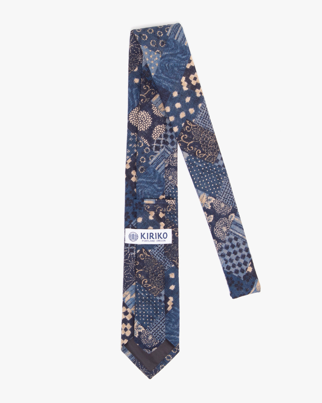 Kiriko Original Tie, Patchwork Style, Indigo