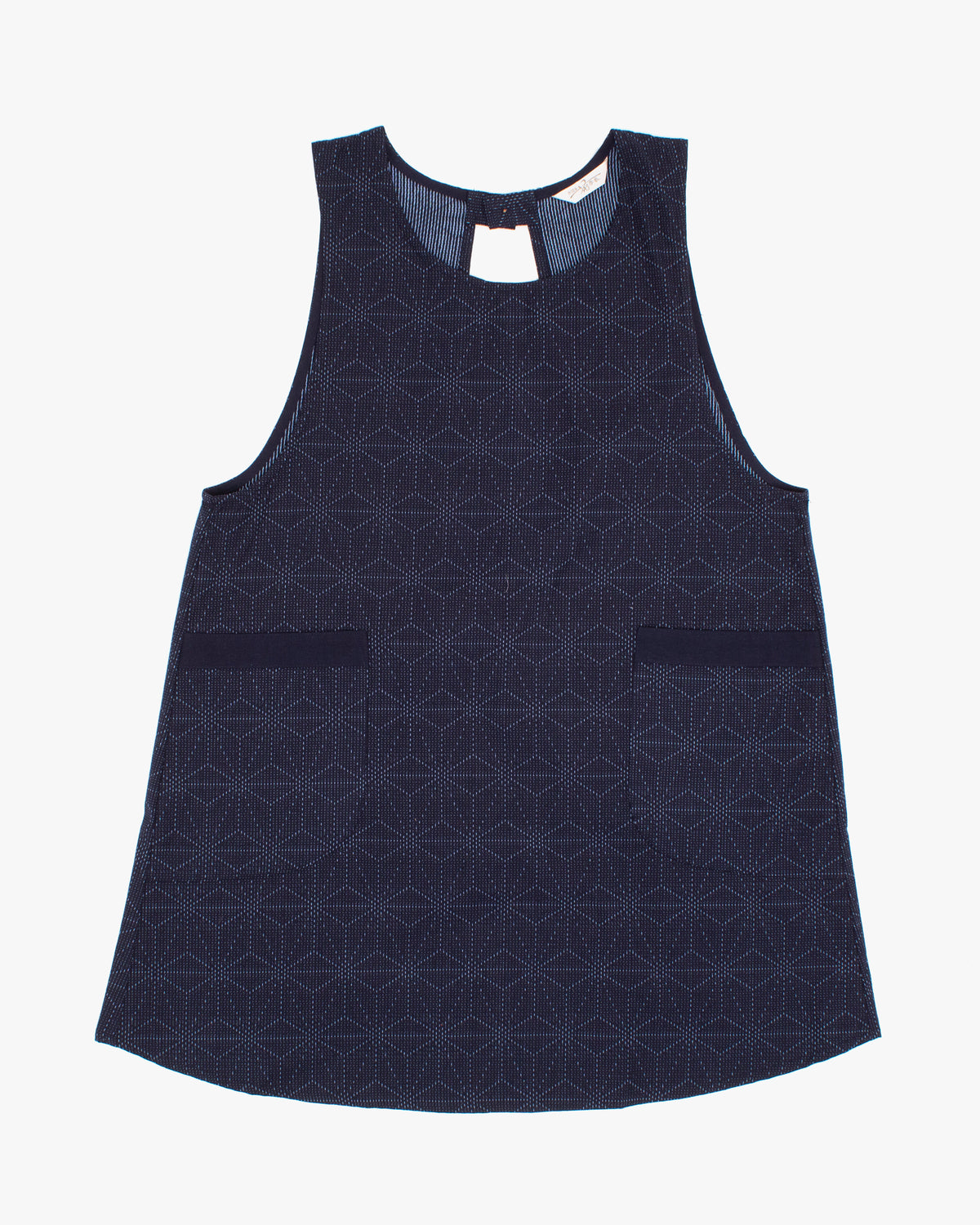 ToK Japanese Apron, Indigo Pockets, Indigo with Asanoha
