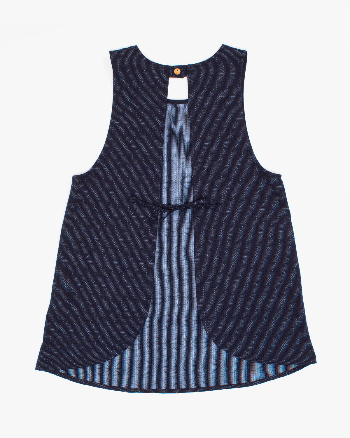 ToK Japanese Apron, Indigo Pockets, Indigo with Asanoha