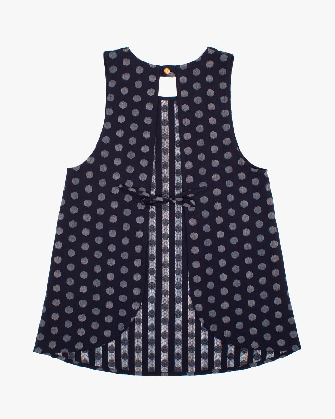 ToK Japanese Apron, Indigo Pockets, Indigo with Large White Dots