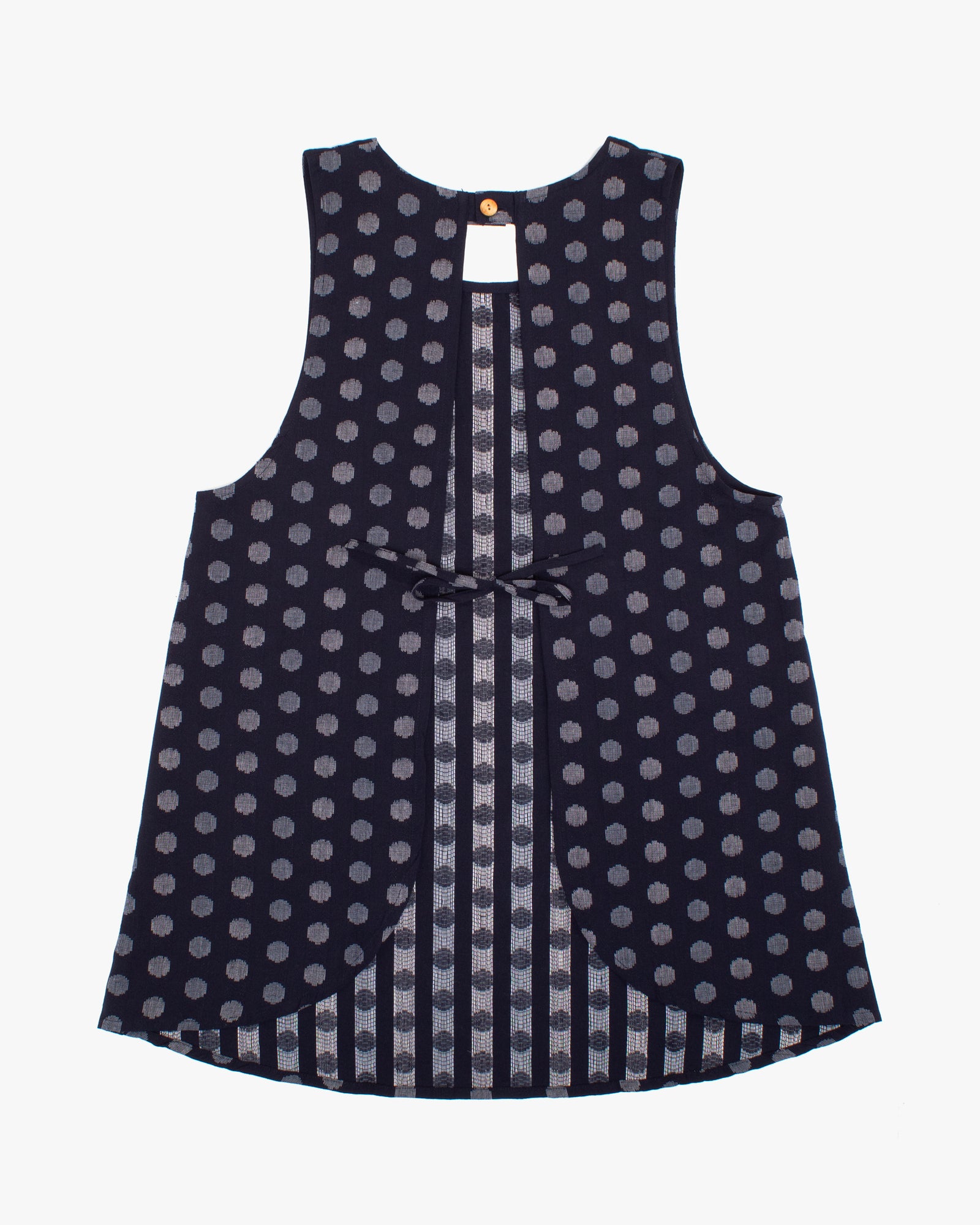 ToK Japanese Apron, Indigo Pockets, Indigo with Large White Dots