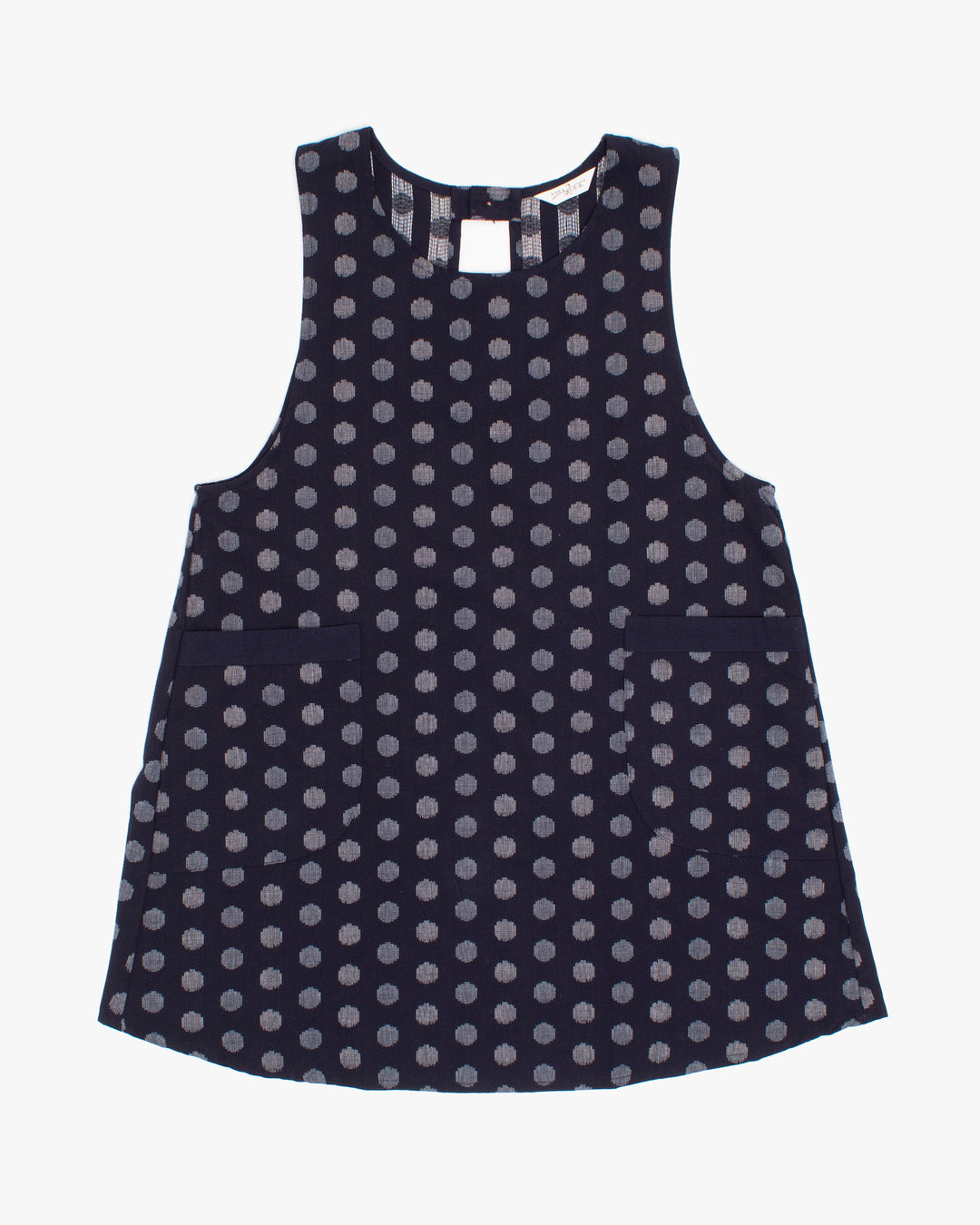 ToK Japanese Apron, Indigo Pockets, Indigo with Large White Dots