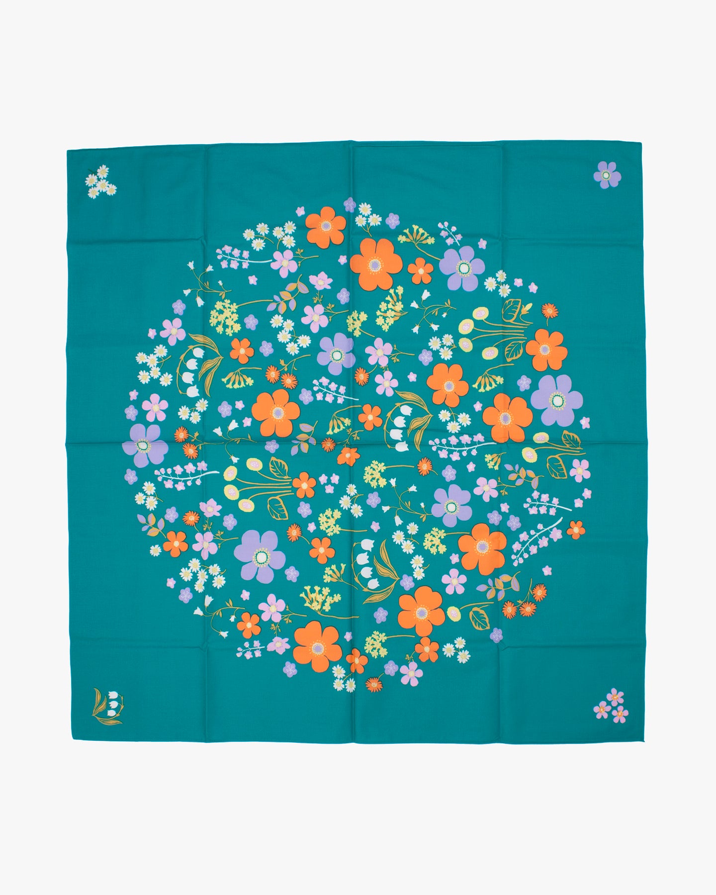 Modern Furoshiki, Musubi, Organic Cotton, Flower Garden by Adeline 39.5" x 39.5"