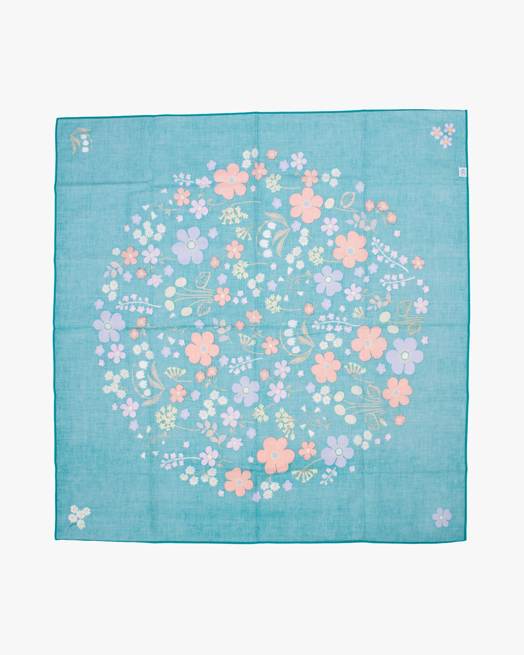 Modern Furoshiki, Musubi, Organic Cotton, Flower Garden by Adeline 39.5" x 39.5"