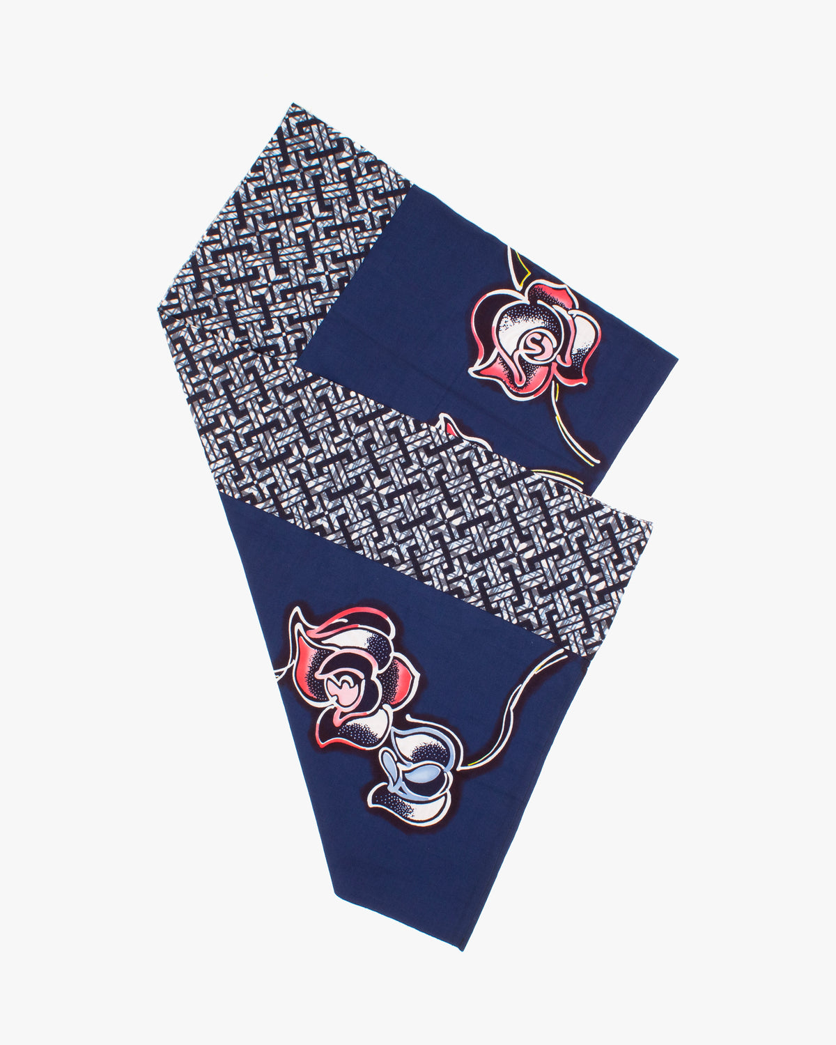 Kiriko Original Scarf, Split Yukata, Wide, Pink and Blue Roses