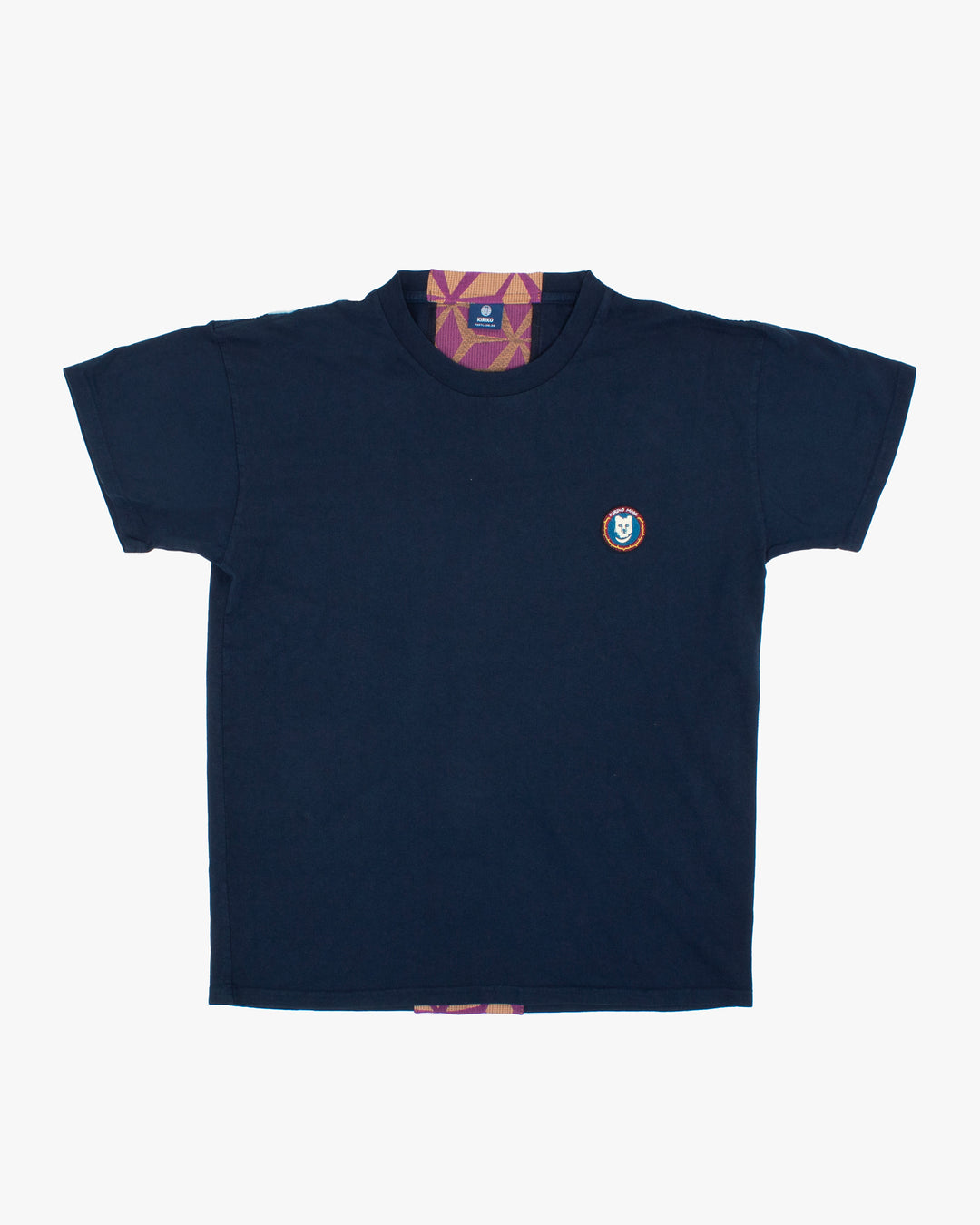 Kiriko Original Tee, 8 oz Cotton, Navy with Jacquard Asanoha