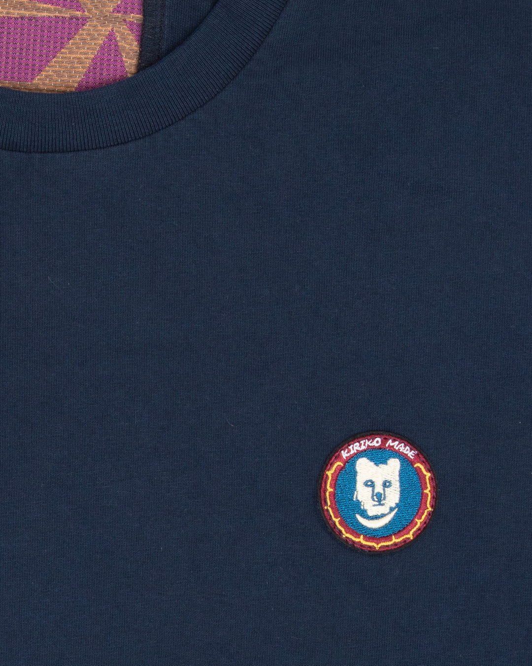 Kiriko Original Tee, 8 oz Cotton, Navy with Jacquard Asanoha