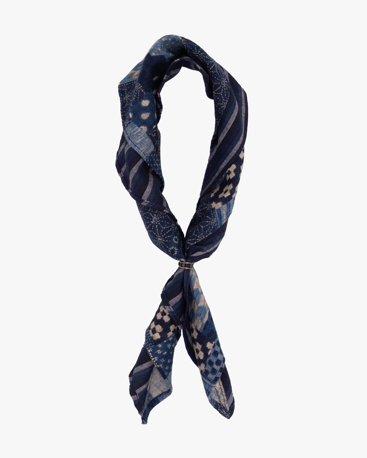 Kiriko Original Bandana, Split, Indigo Patchwork