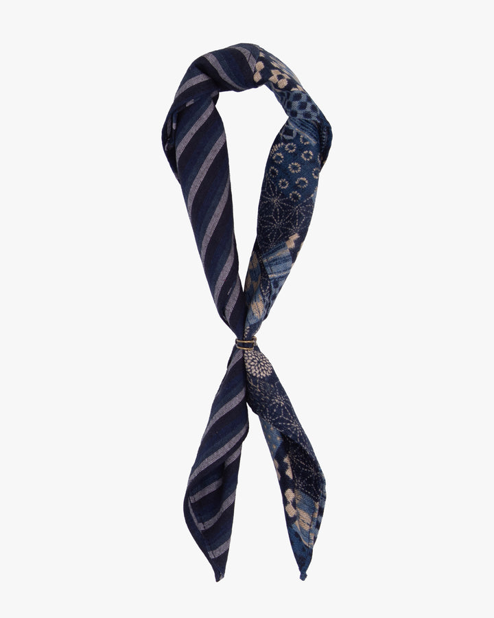 Kiriko Original Bandana, Split, Indigo Patchwork