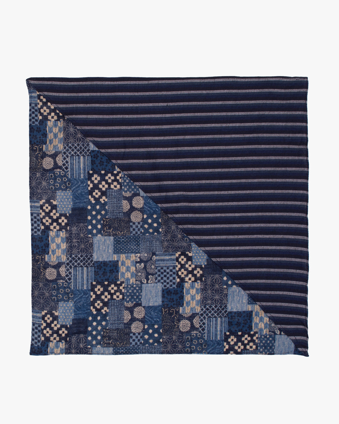 Kiriko Original Bandana, Split, Indigo Patchwork