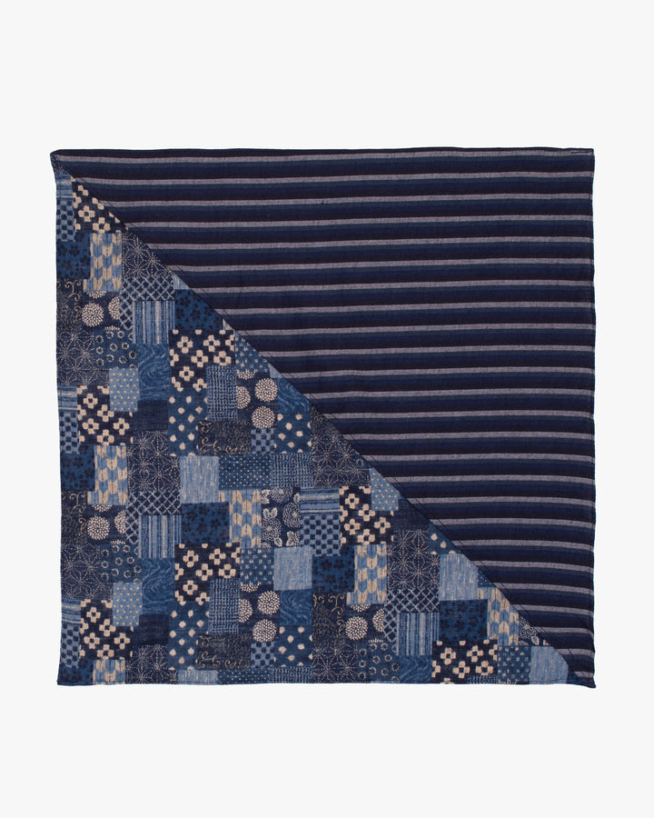 Kiriko Original Bandana, Split, Indigo Patchwork