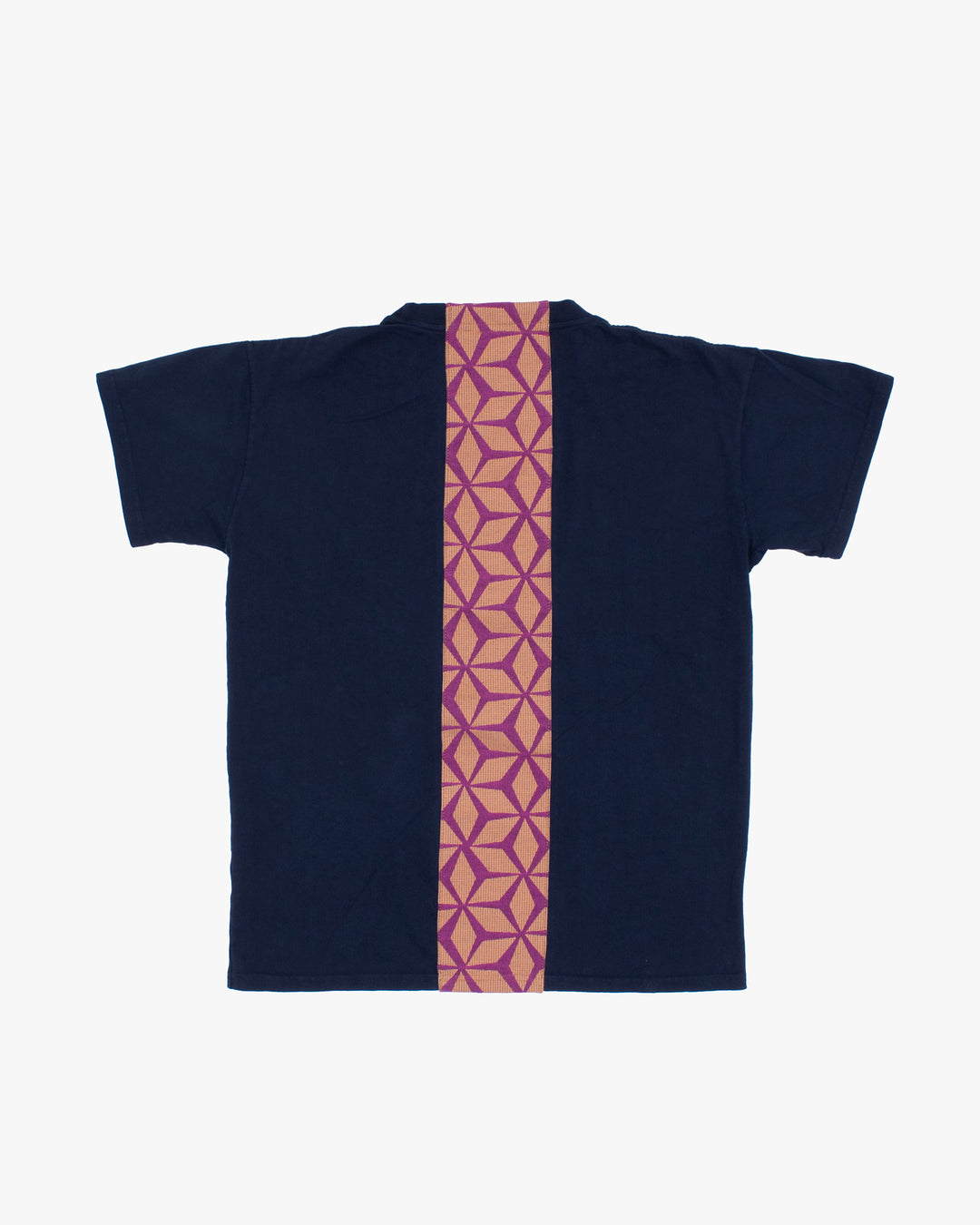 Kiriko Original Tee, 8 oz Cotton, Navy with Jacquard Asanoha