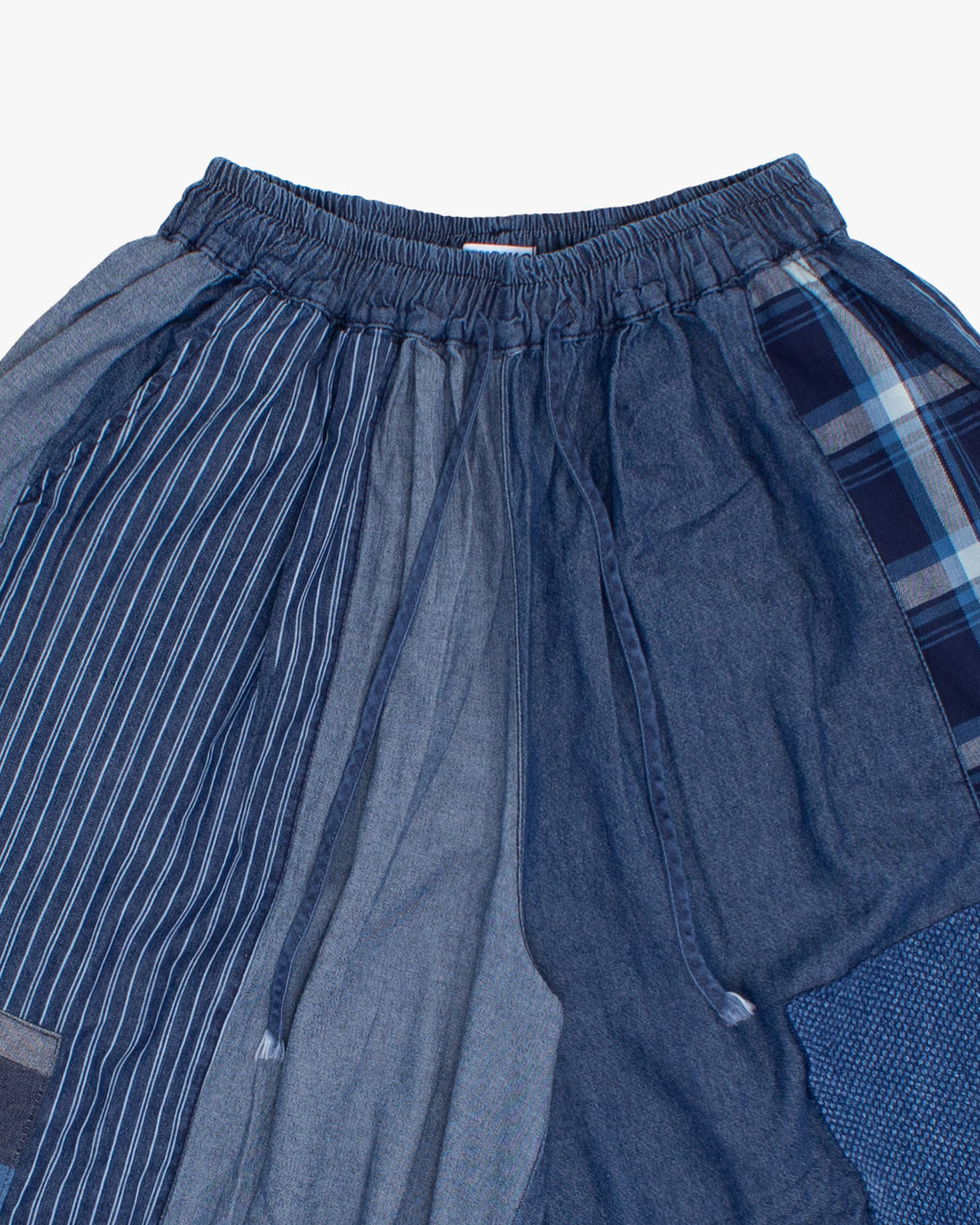Kiriko Custom Wide Leg Pants, Washed Indigo Patched, Ver 3