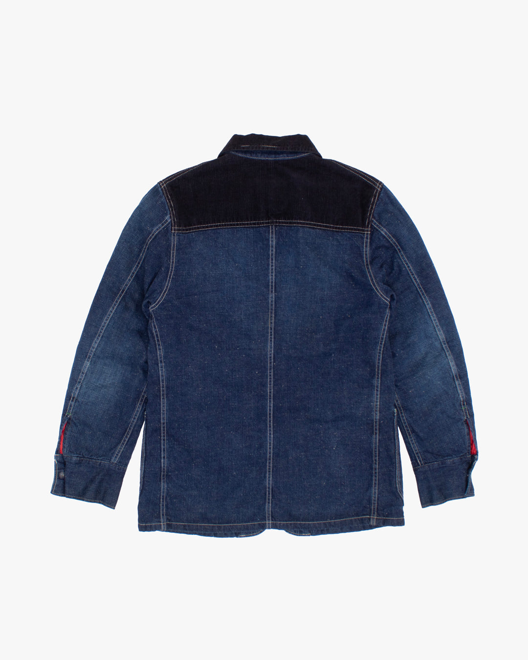 Japanese Repro Jacket, Blue Blue, Size 2, Black Cord Dark Wash Denim Mix
