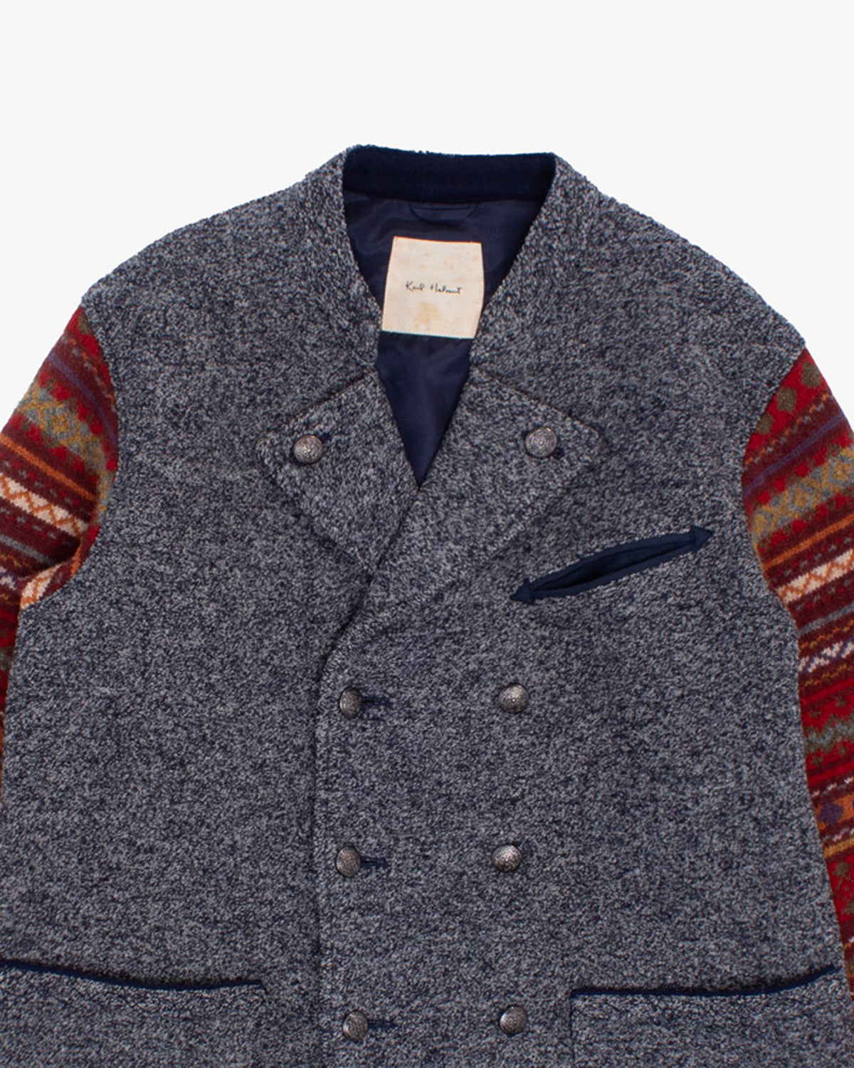 Japanese Repro Jacket, Karl Helmut, Unknown Size Tag, Navy Mix Gray Wool