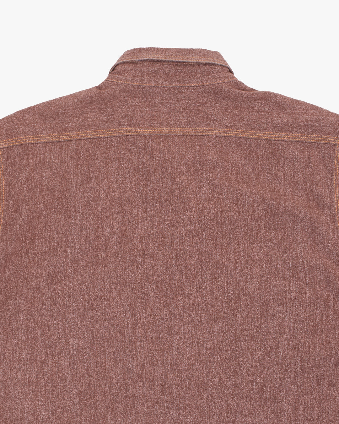 Japanese Repro Short-Sleeve Shirt, XL, Jelado, Brown with Orange and Red Stitching Details