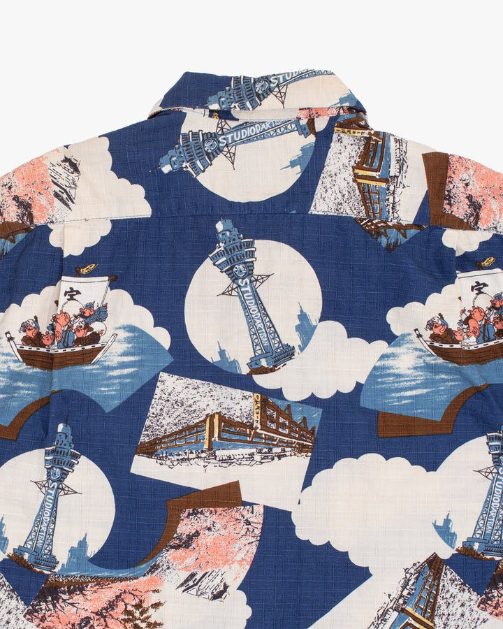 Japanese Repro Shirt, Short Sleeve Aloha Shirt, M, Studio D&