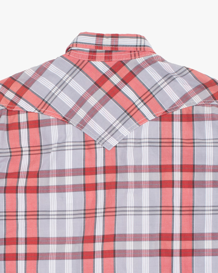 Japanese Repro Long-Sleeve Shirt, M, Real Mccoy, Orange and Grey Plaid