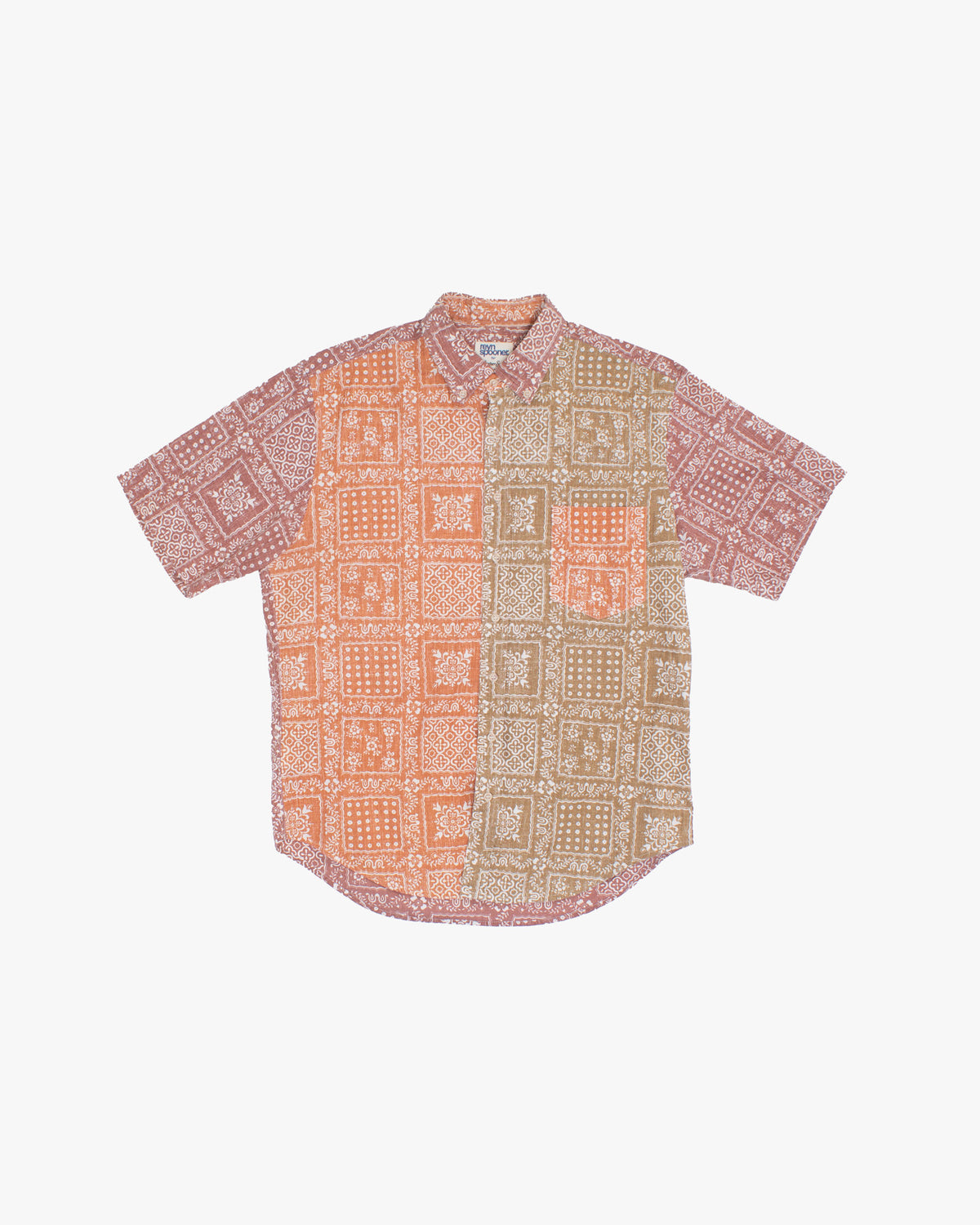 Japanese Repro Short-Sleeve Shirt, XL, Reyn Spooner, Burnt Orange and Gold