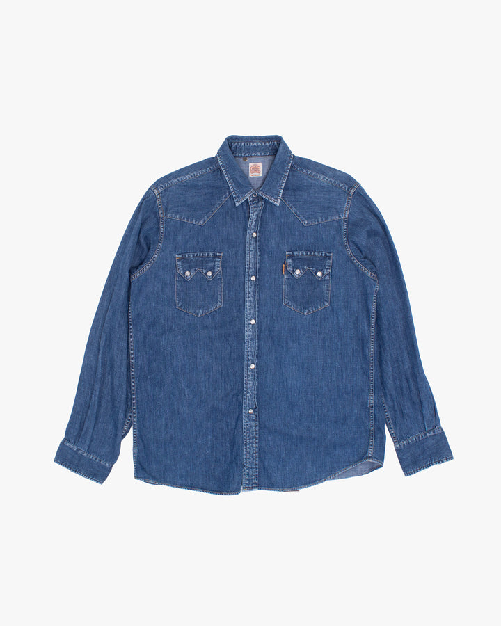 Japanese Repro Long-Sleeve Shirt, L, Standard California, Blue Denim