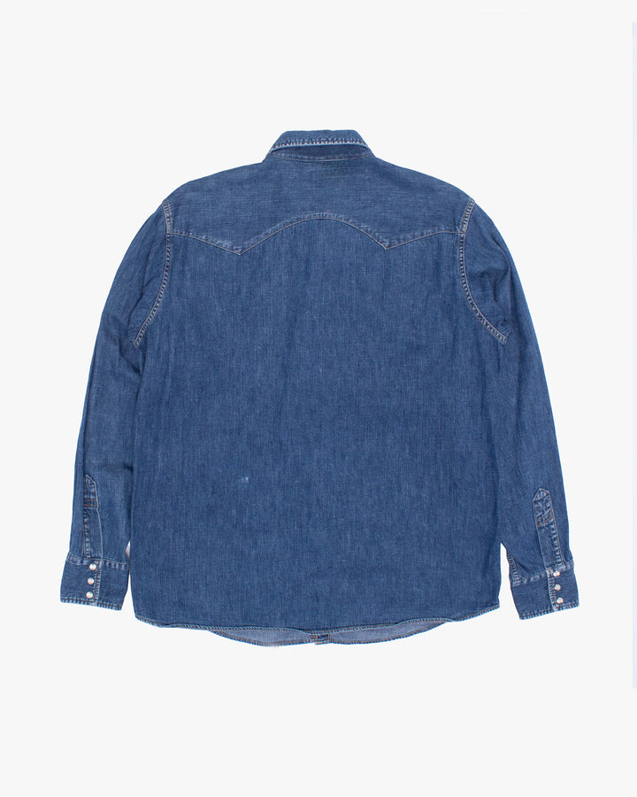 Japanese Repro Long-Sleeve Shirt, L, Standard California, Blue Denim