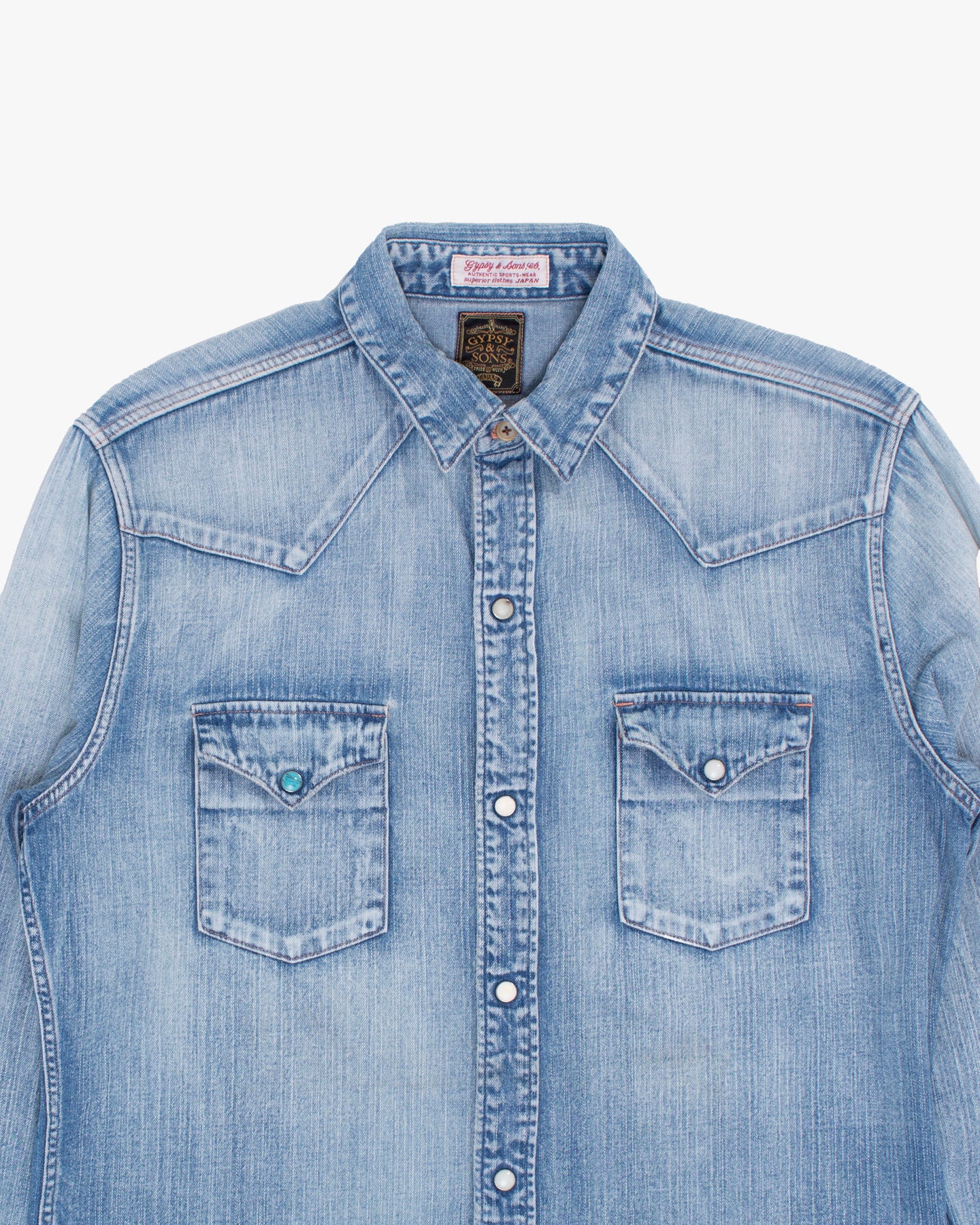 Japanese Repro Long-Sleeve Shirt, L, Gypsy & Sons, Blue