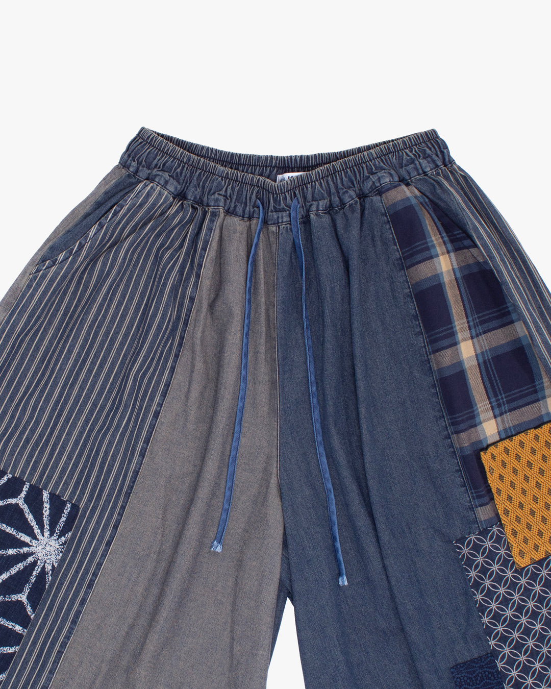 Kiriko Custom Wide Leg Pants, Vintage Wash Patched