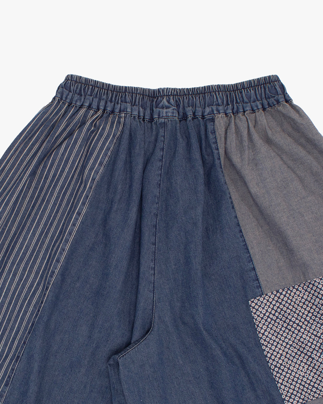 Kiriko Custom Wide Leg Pants, Vintage Wash Patched