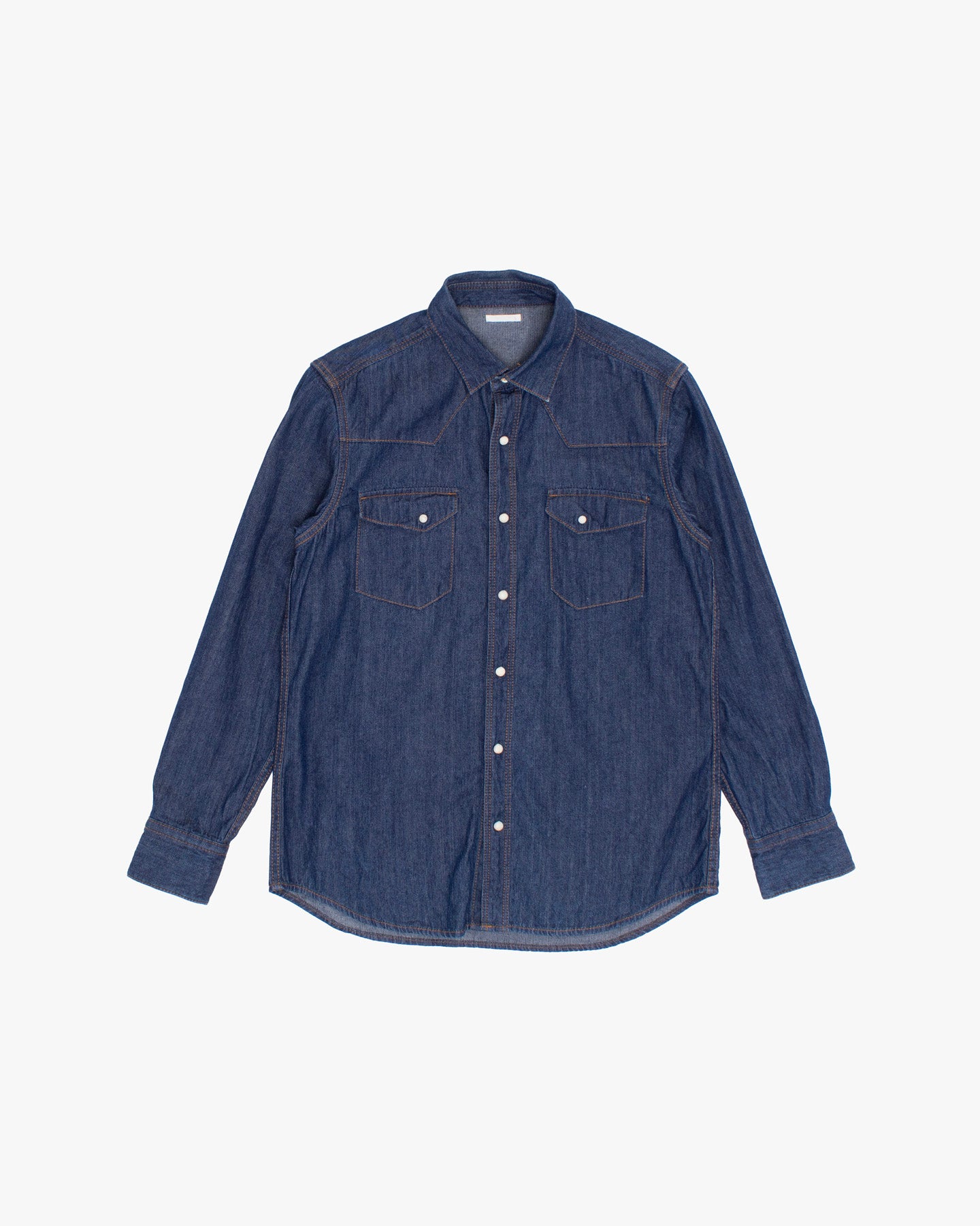 Japanese Repro Long-Sleeve Shirt, L, GU, Blue Denim