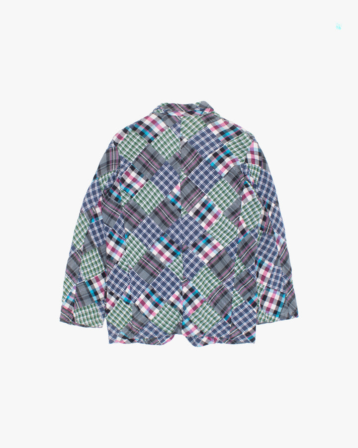 Japanese Repro Chore Coat, S, Neighborhood, Multicolor Patched Plaid