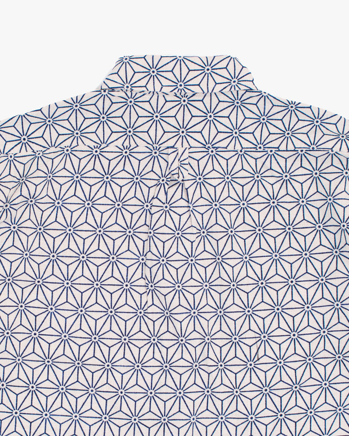 Kiriko Original Shirt, Long Sleeve Button-Up, White Asanoha