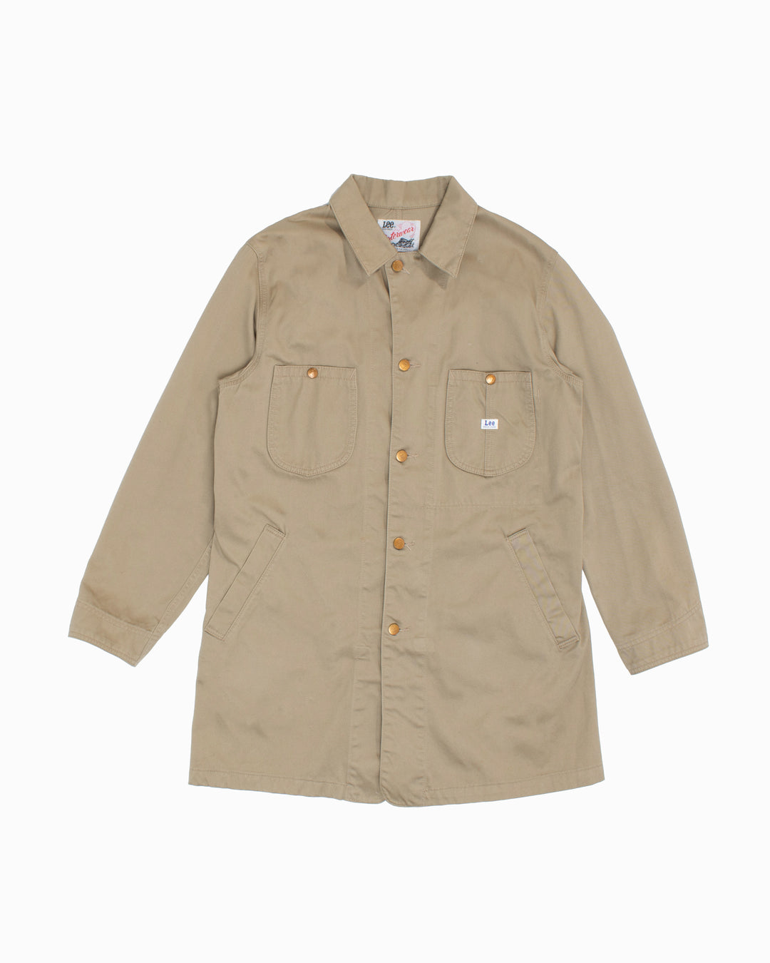 Japanese Repro Coat, XL, Lee, Khaki with Brass Buttons