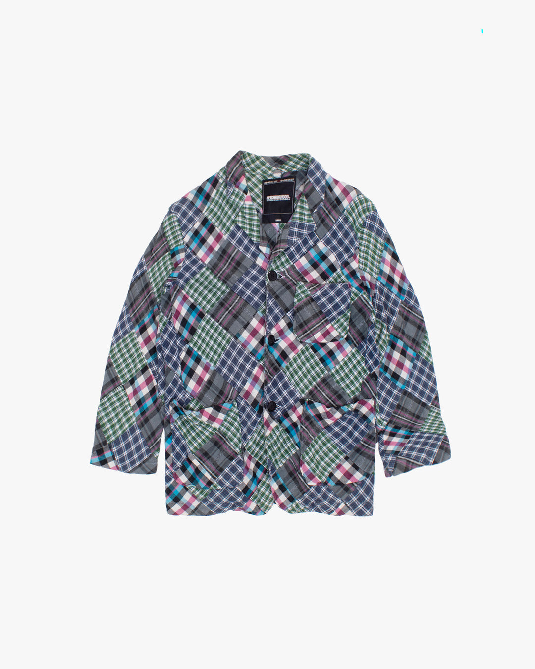 Japanese Repro Chore Coat, S, Neighborhood, Multicolor Patched Plaid