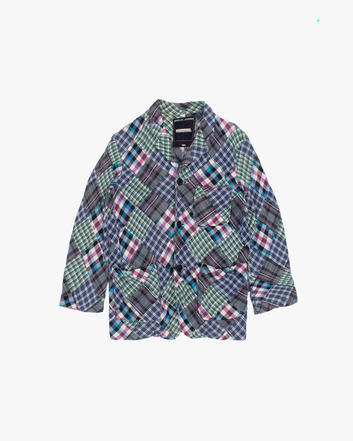 Japanese Repro Chore Coat, S, Neighborhood, Multicolor Patched Plaid