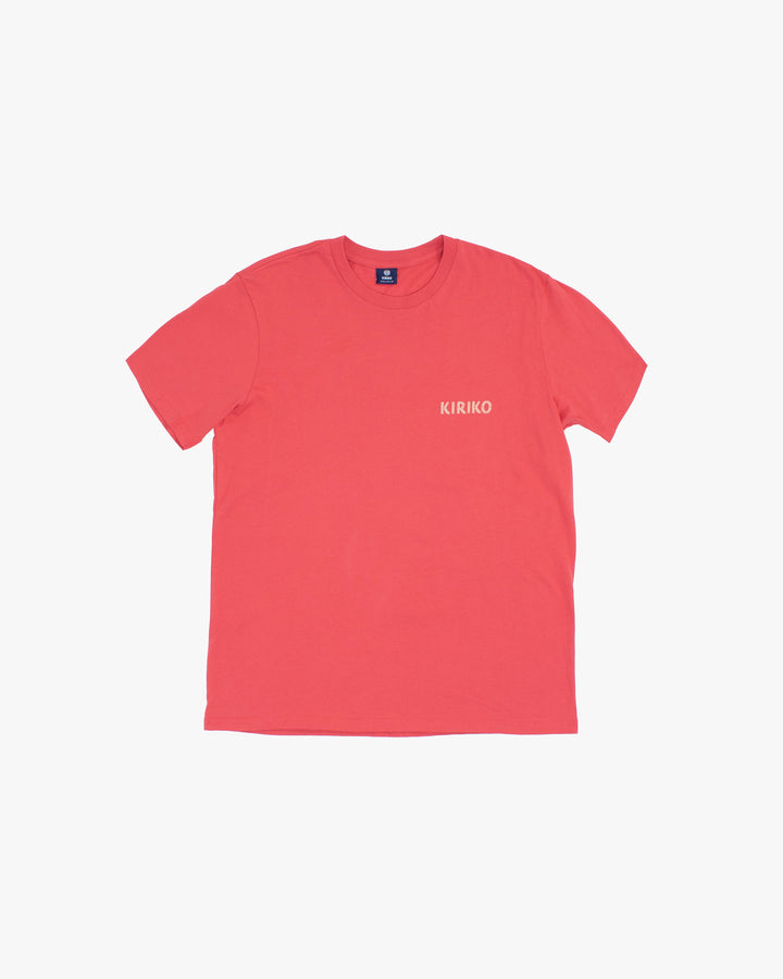 Kiriko Original Tee, 6 oz Cotton, Coral with Blue Koi Dragon