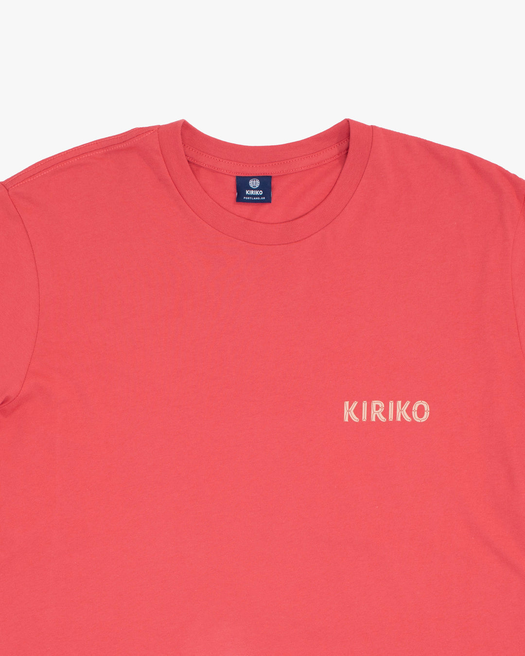 Kiriko Original Tee, 6 oz Cotton, Coral with Blue Koi Dragon