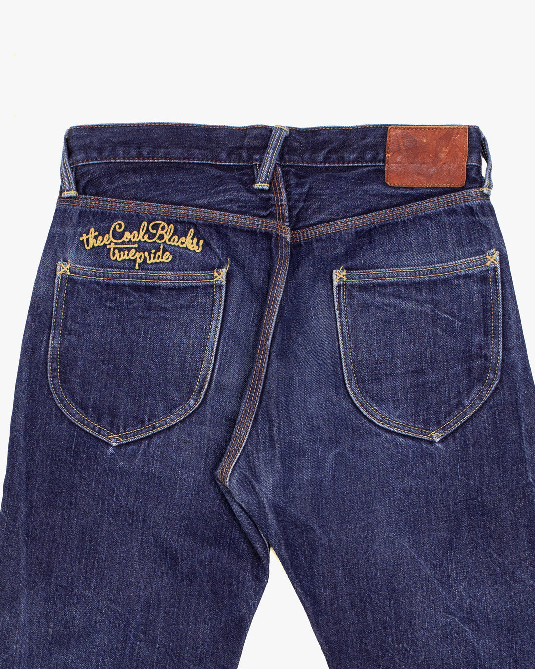 Japanese Repro Denim Jeans, 32, Coal Black, Medium Wash Blue
