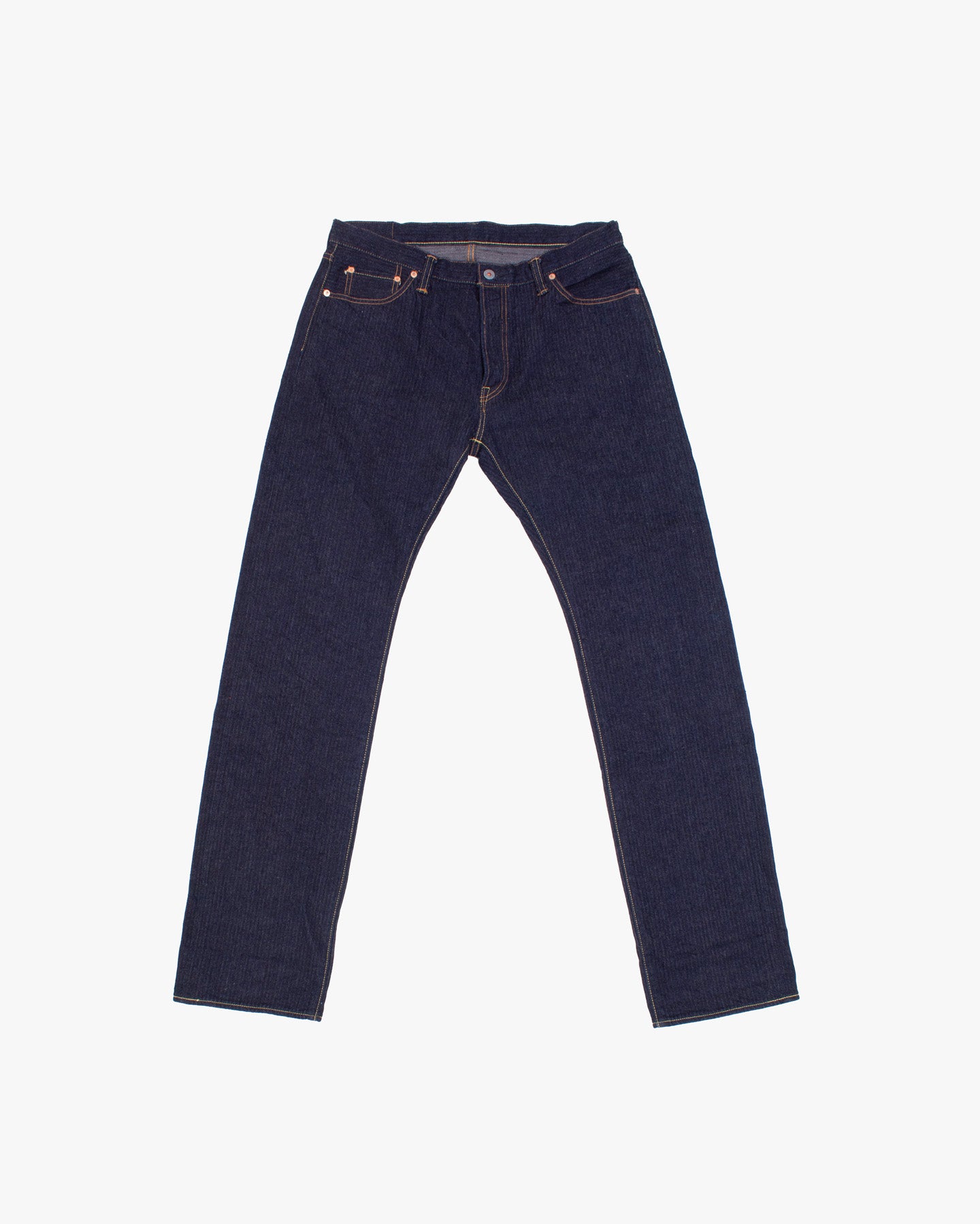 Japanese Repro Denim Jeans, 34, Graph Zero, Dark Wash Blue Stripe