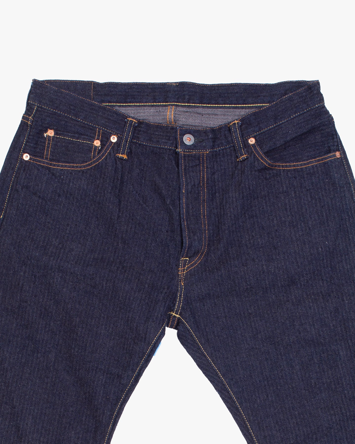 Japanese Repro Denim Jeans, 34, Graph Zero, Dark Wash Blue Stripe