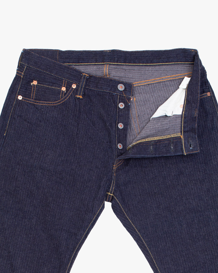 Japanese Repro Denim Jeans, 34, Graph Zero, Dark Wash Blue Stripe
